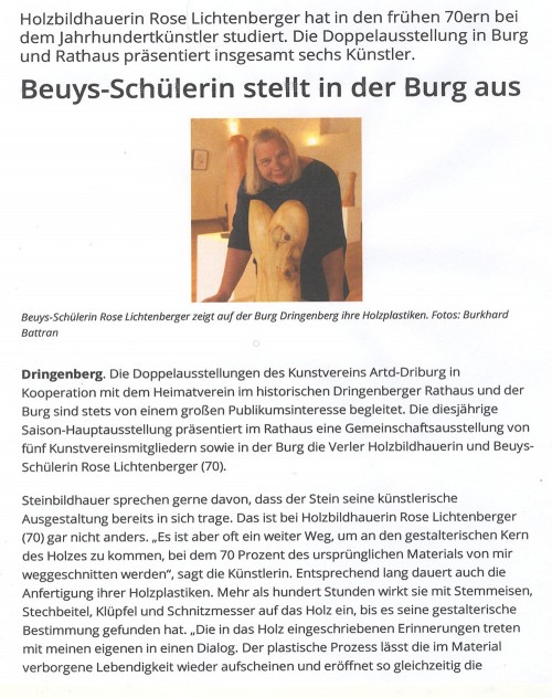 Abbildung: Beuys-Schülerin stellt in der Burg aus